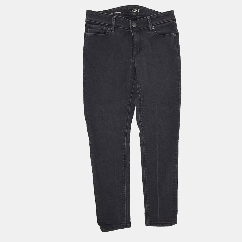 Ann Taylor LOFT Curvy Skinny Jeans Black Size 28 6P